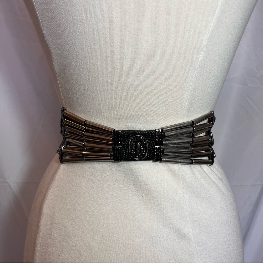 90s Punk Leather & Metal Belt